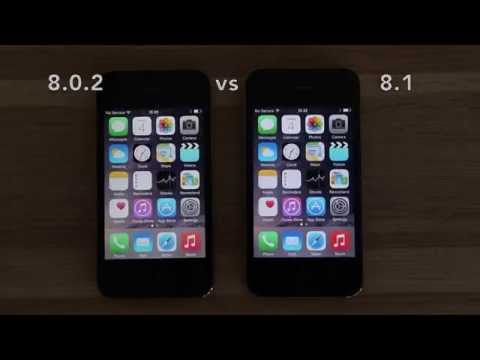 iPhone 4S iOS 8.0.2 vs 8.1 (see annotations in video)