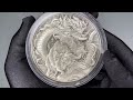 CHINESE DRAGON & OX - 2021 80 mm 2 oz Pure Silver High Relief Finish Coin with 11.5 oz of Pure Copper Core - Tokelau