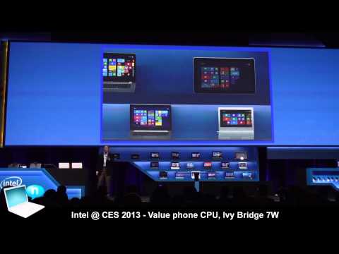 intel - At CES 2013, Intel showed new Ivy Bridge Y CPU for tablet (TDP 10-13W), Intel Haswell, Clover Trail+, Lexington, Bay Trail and the new ultrabook concept, nam...
