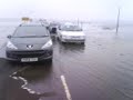 Holy Isle causeway as tide comes in