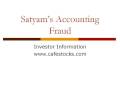 videos de satyam accounting fraud coverage - part 2