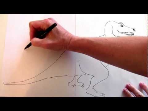 how to draw a dinosaur t-rex