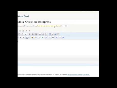 How to add Articles to Wordpress