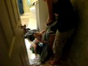 Elliot helps with the laundry