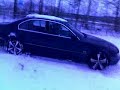 sneeuwpret in Oirschot met de BMW en Slee