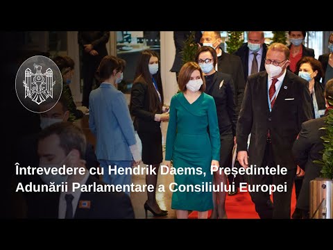 Președintele Maia Sandu s-a întâlnit, la Strasbourg, cu Președintele APCE, Hendrik Daems