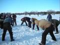 Crystal Lake Ice Fishing Derby 2009 Anglers West Beach & How to drill a hole