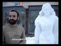 Erzincan' da Kardan Kadın Heykeli İlgi Çekiyor