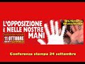 Conferenza stampa per manifestazione 11 ottobre