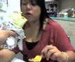 Neng eating a burrito