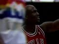 Michael Jordan Famous Eyes Closed Free Throw to Mutombo In Full