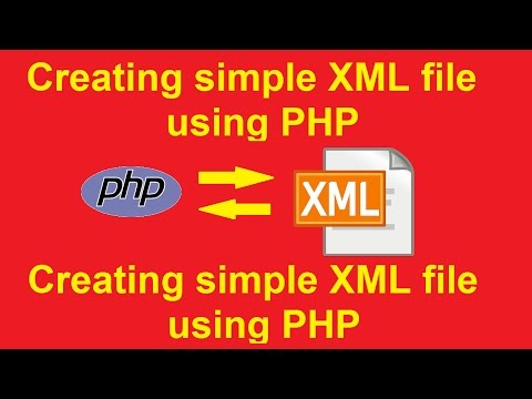 how to create xml file in php