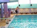 Fat kid falls off diving board