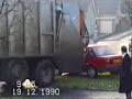 Truck on icy road