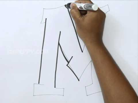 how to draw letter m