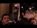 There were so many excited fans to see Justin, some spilled over into Ellen's Riff Raff Room! He went to go visit them with Ellen during the break.