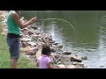 Lauryn catches a fish Lauryn catches a fish