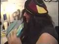 Gene Hoglan Dark Angel Holland '91 warming up backstage
