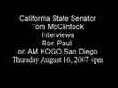 Part #2, Tom McClintock interviews Ron Paul