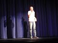 he did an amazing job! we are so proud of him. he is only 15. its so funny cause everytime i see him perform, i get so nervous like im the one on stage. this is a completely goof-ball awkward kid off stage, but on-stage he is in complete control. amazing to watch this.