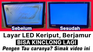 Ganti Polarizer LCD Monitor keriput berjamur praktis dan mudah. servis sendiri dirumah
