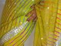 videos de Light Green Pure Georgette Lehariya Saree with Blouse