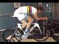 Taylor on Stationary Trainer on Pursuit Bike