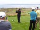 Ryan Moore and Bubba Watson tee off