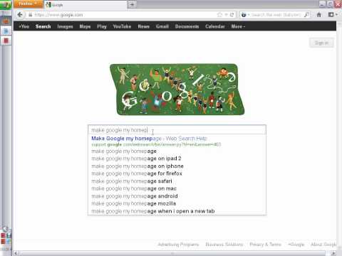 how to set google as a homepage on firefox