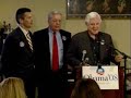 Senator Ted Kennedy broke into song while campaigning for Barack Obama on Friday, Feb 8,2008. Kennedy was meeting with supporters in Portland, Maine when the singing began. The Massachusetts senator led the crowd in a chorus of 