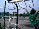 rocco going across the monkey bars