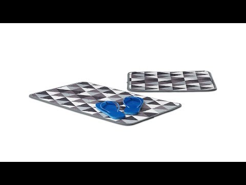 Blaues Badgarnitur Set gemustert 2 teilig