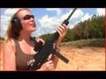 Hot Girl Shooting Automatic Rifle
