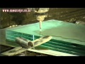 WaterJet Cutting 38mm Bullet Proof Glass - YouTube