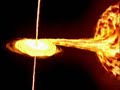 Black hole destroying a star