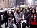 billy ray cirus walking his dog with his kids in newyork