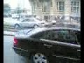 Car stuck on tram rails