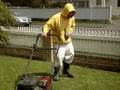 Drunk lawn mowing