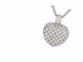 1 Carat Diamond Heart Sterling Silver Pendant w/ Three Stran