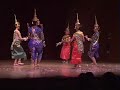 based in the washington dc metropolitan area and under the direction of mme. sam-oeun tes and dance masters devi yim dos and sochietah ung, members of the cambodian-american heritage dance troupe (http://www.cambodianheritage.org ) perform on may 17, 2008 as part of asian-american heritage month at the national museum of natural history's baird auditorium (smithsonian institution). 

tep monorom is performed by paula chea, bonavy chhim, teravy mol, tavy chao, suteera nagavajara and maytinee pramawat. (suteera and maytinee also dance with somapa thai dance company, http://www.somapadance.org ). 

to see the 13-minute video in its entirety, visit  http://video.google.com/videoplay?docid=6482452376786279867&q=tep+monorom&ei=vtr0softloyyralyw6i_dg and right click in the tiny googlevideo box at the bottom right, choose 