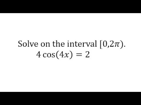 Example 1: Solving a Trig Equation with a Multiple Angle (Radians ...