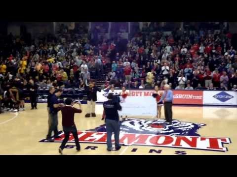 redden - Belmont student Christian Redden nails a half court shot to win a semester of tuition FREE at the Belmont vs. VCU game.