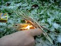 How to light a fire on snow using matches.