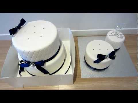 how to fasten ribbon to a wedding cake