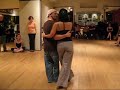Homer and Cristina Ladas perform a didactic demo at the end of an argentine tango class.