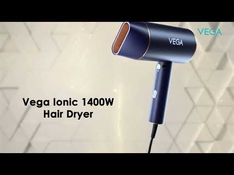 Vega Ionic 1400W Foldable Hair Dryer with 2 Heat/Speed Settings (VHDH-35)