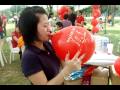 kartina blowing a balloon..