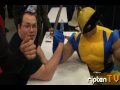Man Arm Wrestles Wolverine