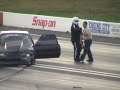 Dave Hance crashes his drag radial car