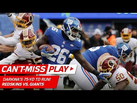 Video: Orleans Darkwa Breaks Off 75-Yd TD on 2nd Play of the Game! | Can't-Miss Play | NFL Wk 17